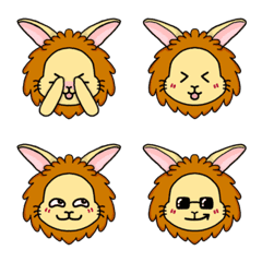 [LINE絵文字] Lionhead rabbit - Emoji of MOMOの画像