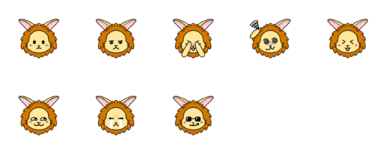 [LINE絵文字]Lionhead rabbit - Emoji of MOMOの画像一覧