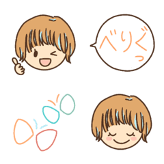 [LINE絵文字] (シンプル)吹き出しとガールの絵文字の画像