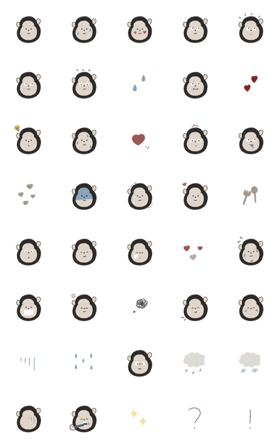 [LINE絵文字]〇 gorilla emoji 〇の画像一覧