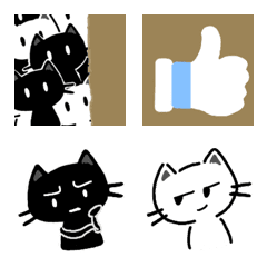 [LINE絵文字] Ta cat 3- (white＆black)の画像