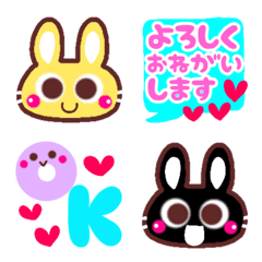 [LINE絵文字] 可愛いが好きなカラフルうさぎ♡の画像