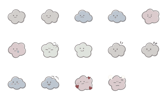 [LINE絵文字]Cloudy Emoji.の画像一覧