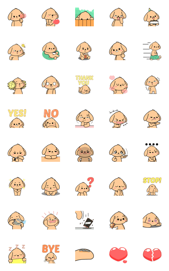 [LINE絵文字]Cute puppy : Emojiの画像一覧