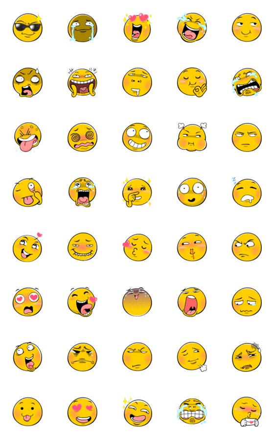 [LINE絵文字]Yellow Man Emoji so cute Vol.1の画像一覧