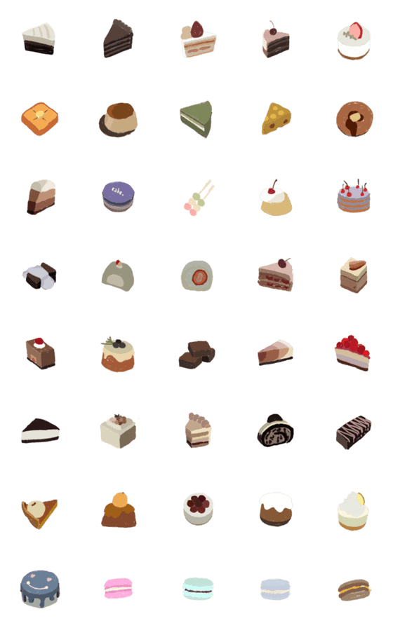 [LINE絵文字]Tiny dessertsの画像一覧