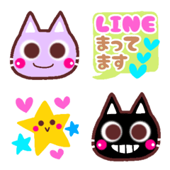 [LINE絵文字] 可愛いが好きなカラフルねこ♡の画像