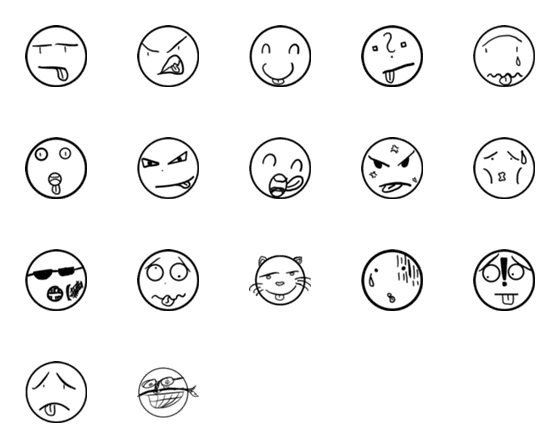 [LINE絵文字]Circle Dude with a very flexible tongueの画像一覧