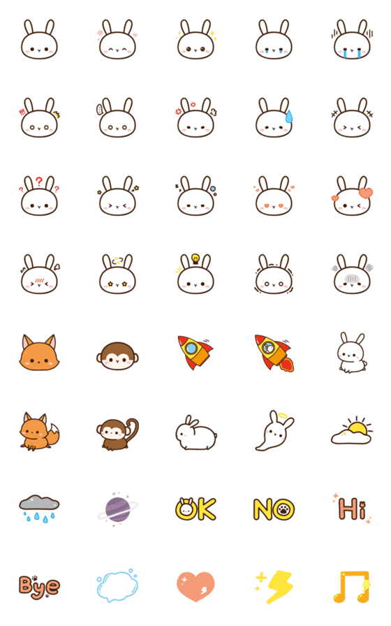 [LINE絵文字]Rebit Emojiの画像一覧