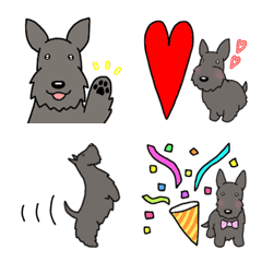 [LINE絵文字] 犬種別スコティッシュテリア絵文字の画像