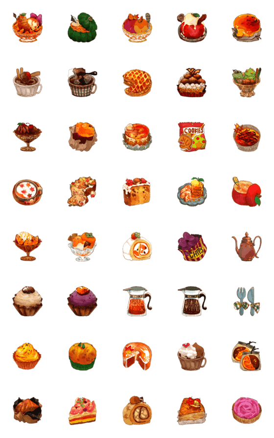 [LINE絵文字]Autumn sweets setの画像一覧