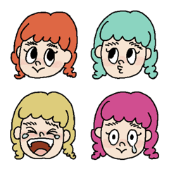 [LINE絵文字] ハッピーヘアガールの画像