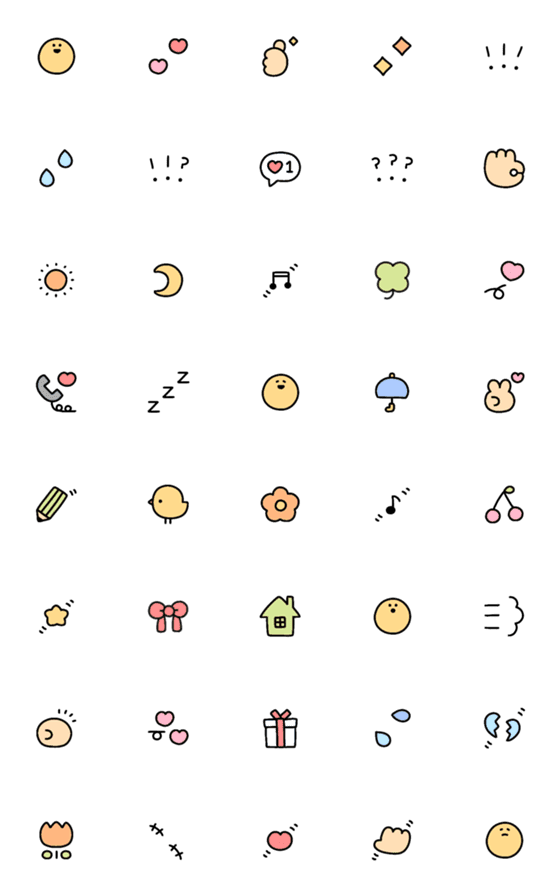 [LINE絵文字]mini emoji : )の画像一覧