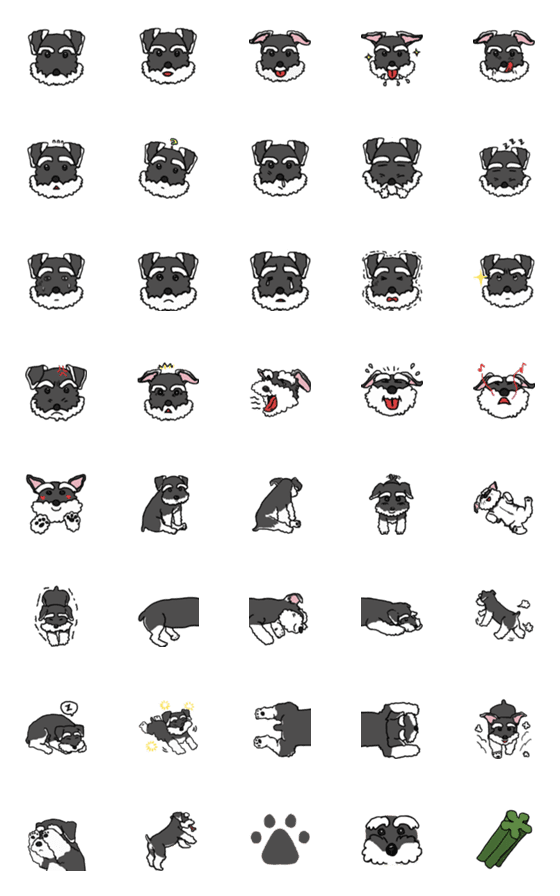 [LINE絵文字]My Mini Schnauzer, Fufu Emojiの画像一覧