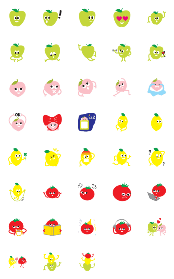 [LINE絵文字]fruity friendsの画像一覧