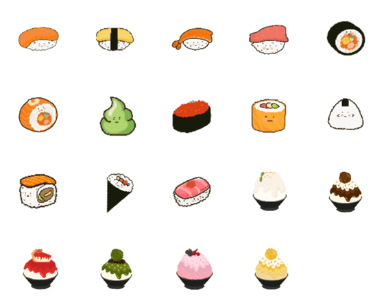 [LINE絵文字]Sushi ＆ Bingsuの画像一覧