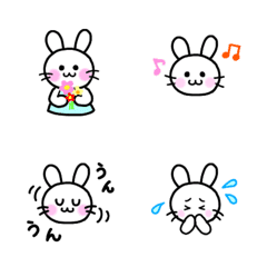 [LINE絵文字] 毎日使えるうさピョン絵文字の画像