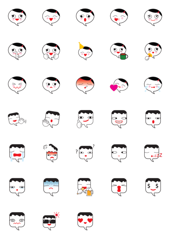 [LINE絵文字]Face Bubbleの画像一覧