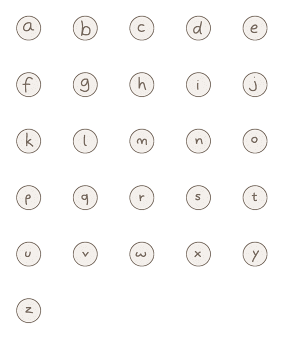 [LINE絵文字]Small English alphabetsの画像一覧