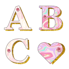 [LINE絵文字] marble ＆ pink emojiの画像