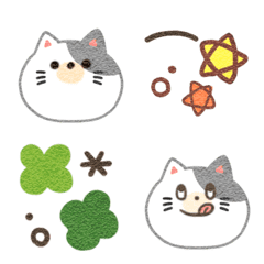 [LINE絵文字] ゆるかわ＊画用紙風ぷにねこ【001】の画像