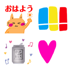 [LINE絵文字] always smiling cat spring ver3の画像