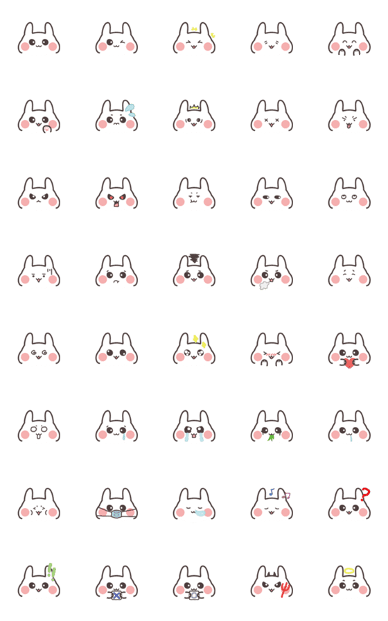 [LINE絵文字]rabbit:3 emojiの画像一覧