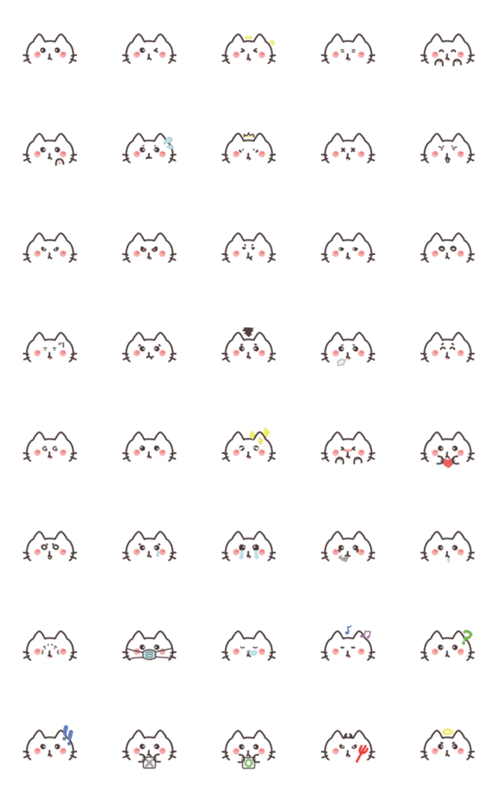 [LINE絵文字]Cat:D emojiの画像一覧