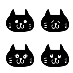 [LINE絵文字] 黒ねこ@絵文字の画像