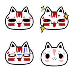 [LINE絵文字] 猫面のタマ吉 絵文字の画像