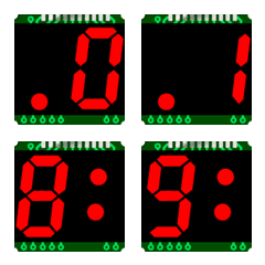 [LINE絵文字] 7セグメントLED2桁モジュール＃4の画像