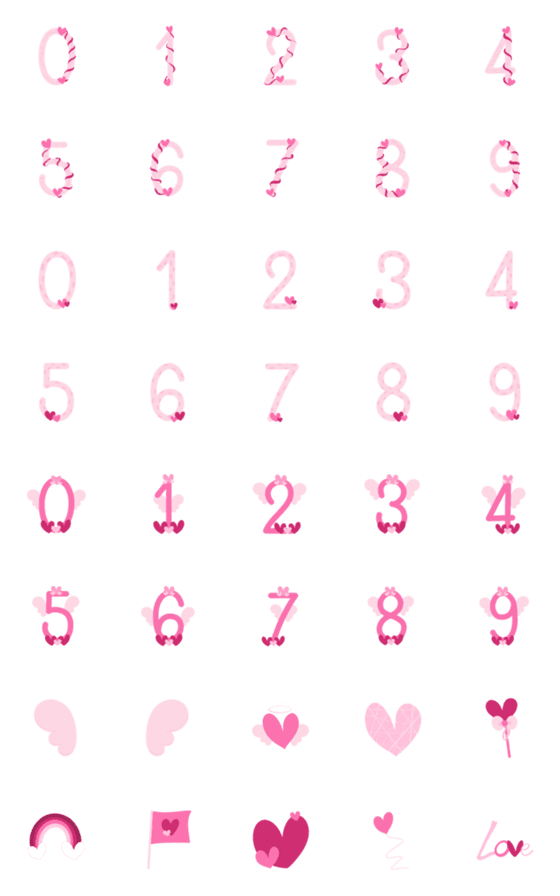 [LINE絵文字]Valentine Numbersの画像一覧