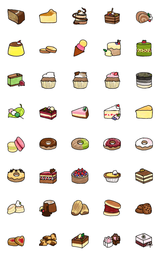 [LINE絵文字]Dessert (Comprehensive Edition)の画像一覧