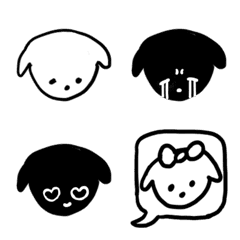 [LINE絵文字] simple dogs emoji (keema_comic)の画像