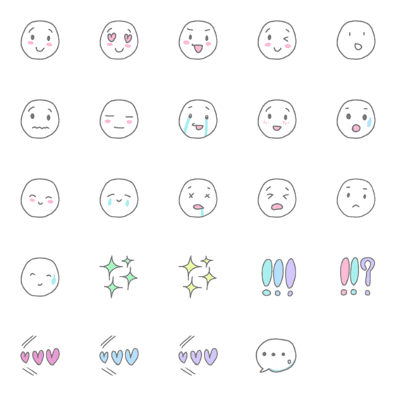 [LINE絵文字]face Emoji (simple)の画像一覧