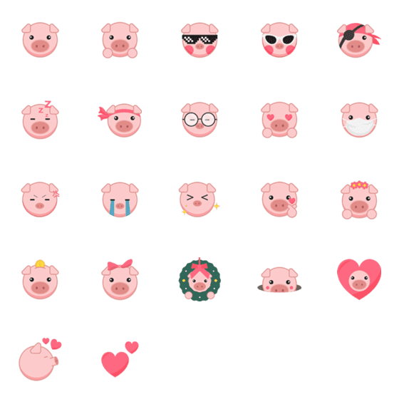 [LINE絵文字]A little fatty pigの画像一覧