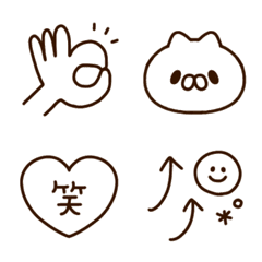 [LINE絵文字] 大人かわいいシンプルブラウンの画像