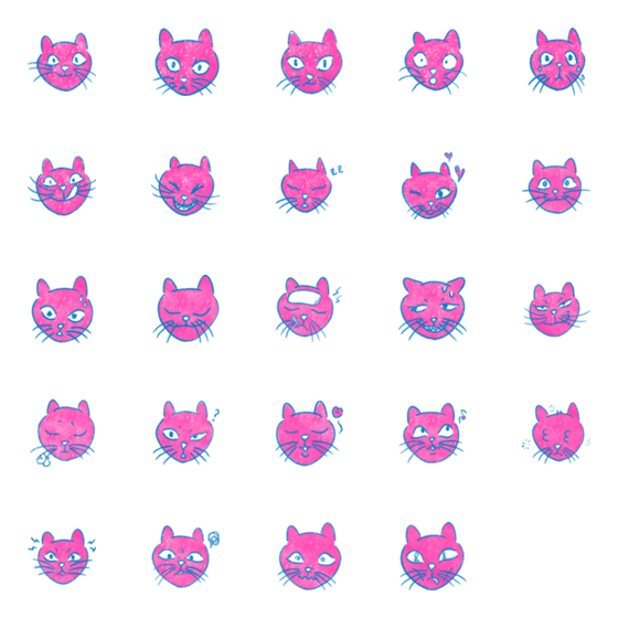 [LINE絵文字]Pinkat Emoji Packageの画像一覧