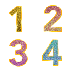 [LINE絵文字] Classic Glitter wink number emoji 4の画像