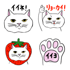 [LINE絵文字] 白猫にゃんにゃん③の画像