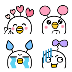 [LINE絵文字] 文章に表情を添えて♡頭から何かはえてる鳥の画像