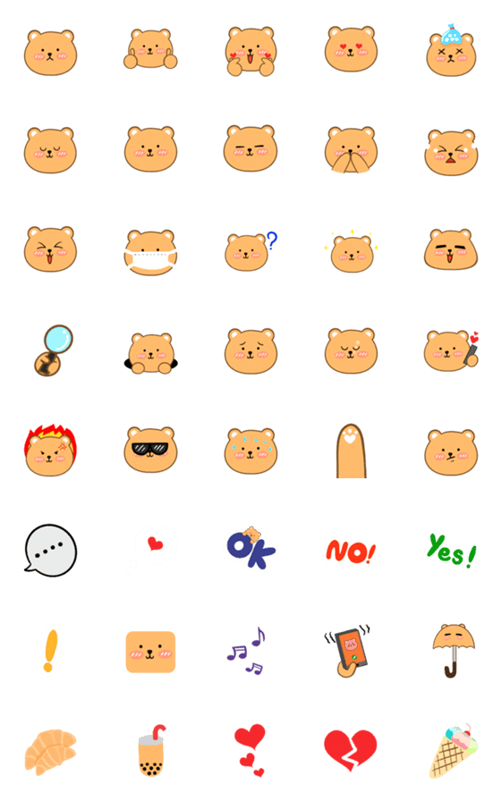 [LINE絵文字]Cute Bear : Mojiの画像一覧