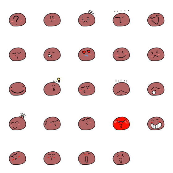 [LINE絵文字]Q太った絵文字-1の画像一覧