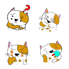 [LINE絵文字] 絵文字な四つ目猫の画像