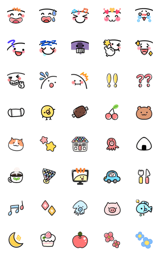 [LINE絵文字]シンプル、日常絵文字！色々毎日使えるの画像一覧