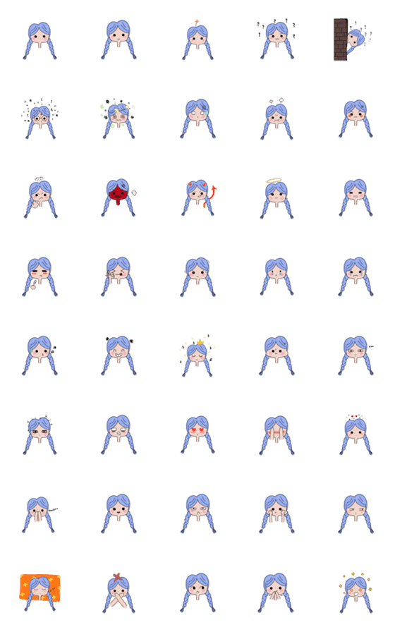 [LINE絵文字]blue hair  emojiの画像一覧