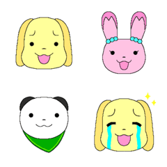 [LINE絵文字] イヌとウサギとパンダと。絵文字の画像