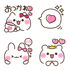 [LINE絵文字] かわいい♡顔文字あにまる2の画像