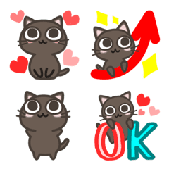 [LINE絵文字] 会話で使おう！黒い子猫の可愛い♡絵文字の画像