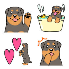 [LINE絵文字] 犬種別毎日使えるロットワイラー絵文字の画像